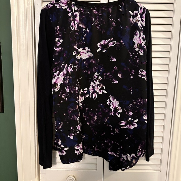 🍄Last Chance🍄 Floral Print Mixed Media Blouse - Picture 3 of 4